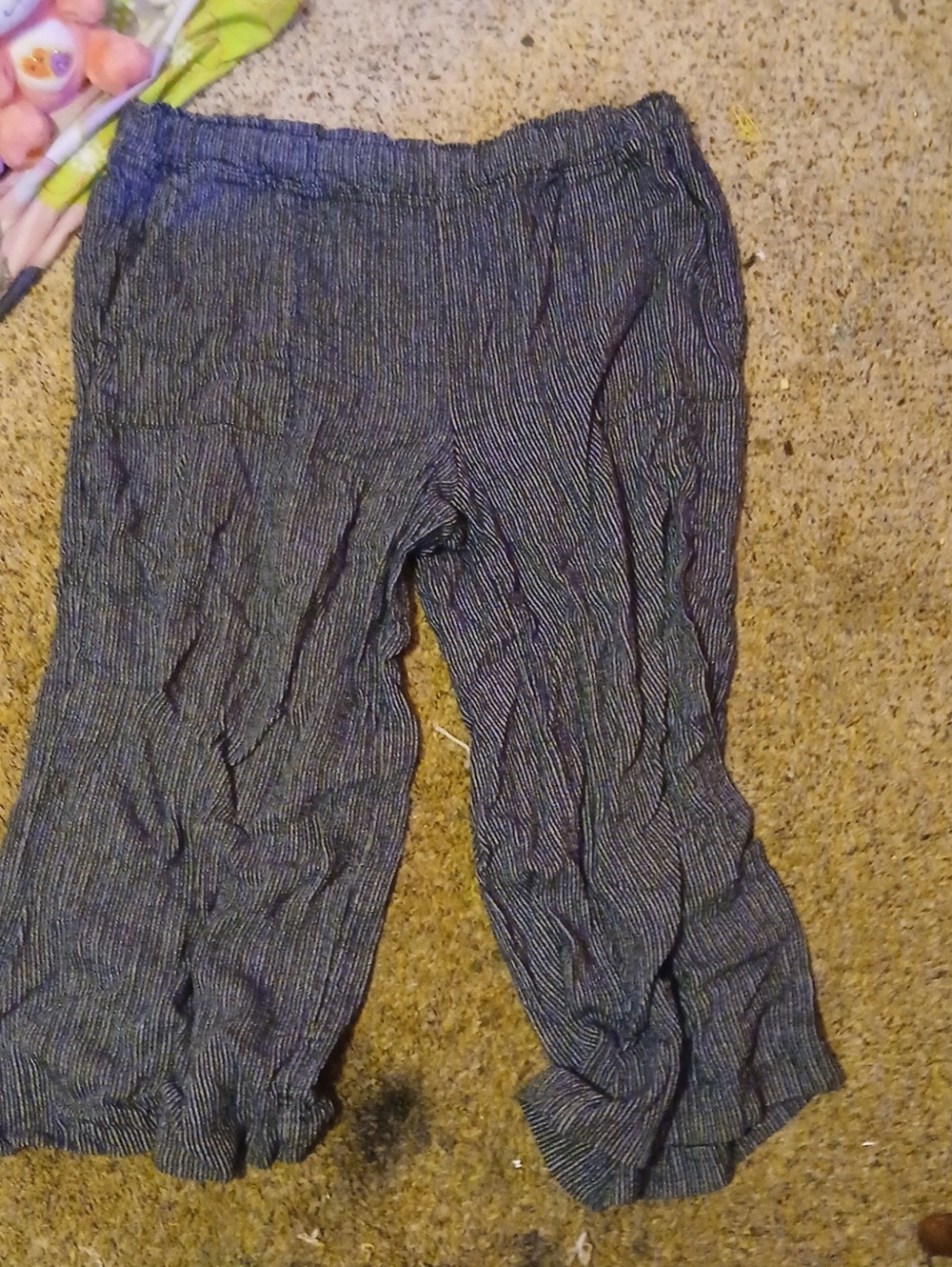 Time and Tru Navy Pinstripe Pull-On Jogger Pants